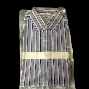 Charles Tyrwhitt Blue and Red Slim Fit Dress Shirt Size 15.5/33